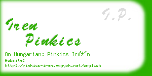 iren pinkics business card